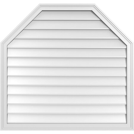 Ekena Millwork Octagonal Top Surface Mount PVC Gable Vent w/ 2"W x 1-1/2"P Brickmould Frame, 40"W x 38"H GVPOT40X3802SN